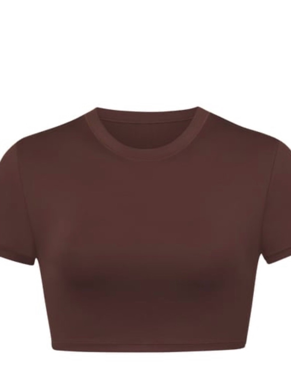 SKIMS Short Sleeve Crop Top - Chocolate Brown